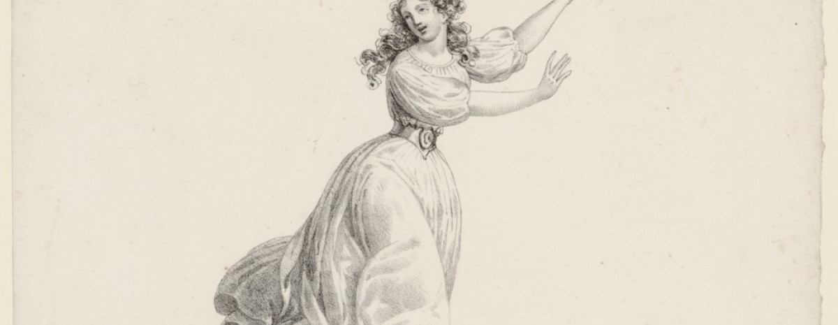 © Marie-Madeleine Guimard dans "Le premier navigateur", ballet de Gardel / Hippolyte Leconte -  Source gallica.bnf.fr / Bibliothèque nationale de France